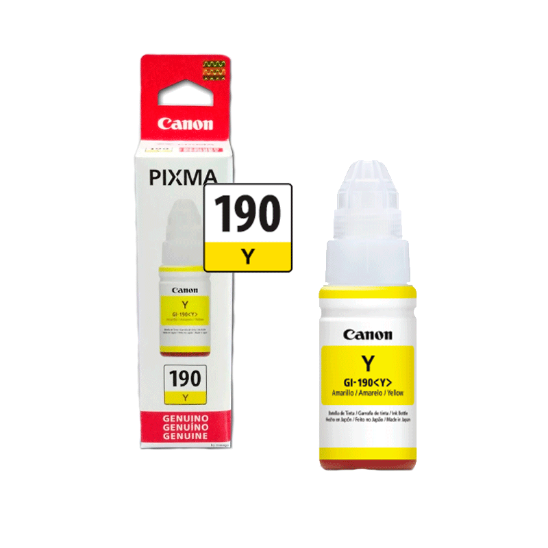 REFIL DE TINTA GI-190Y -AMARELO MODELOS G1100 G2100 G3100 E G3102 (0670C001AA)