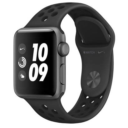 Apple Watch Nike+ Series 3, GPS, 38 mm, Alumínio Cinza Espacial, Pulseira Esportiva Nike Preto (MTF12BZ/A)