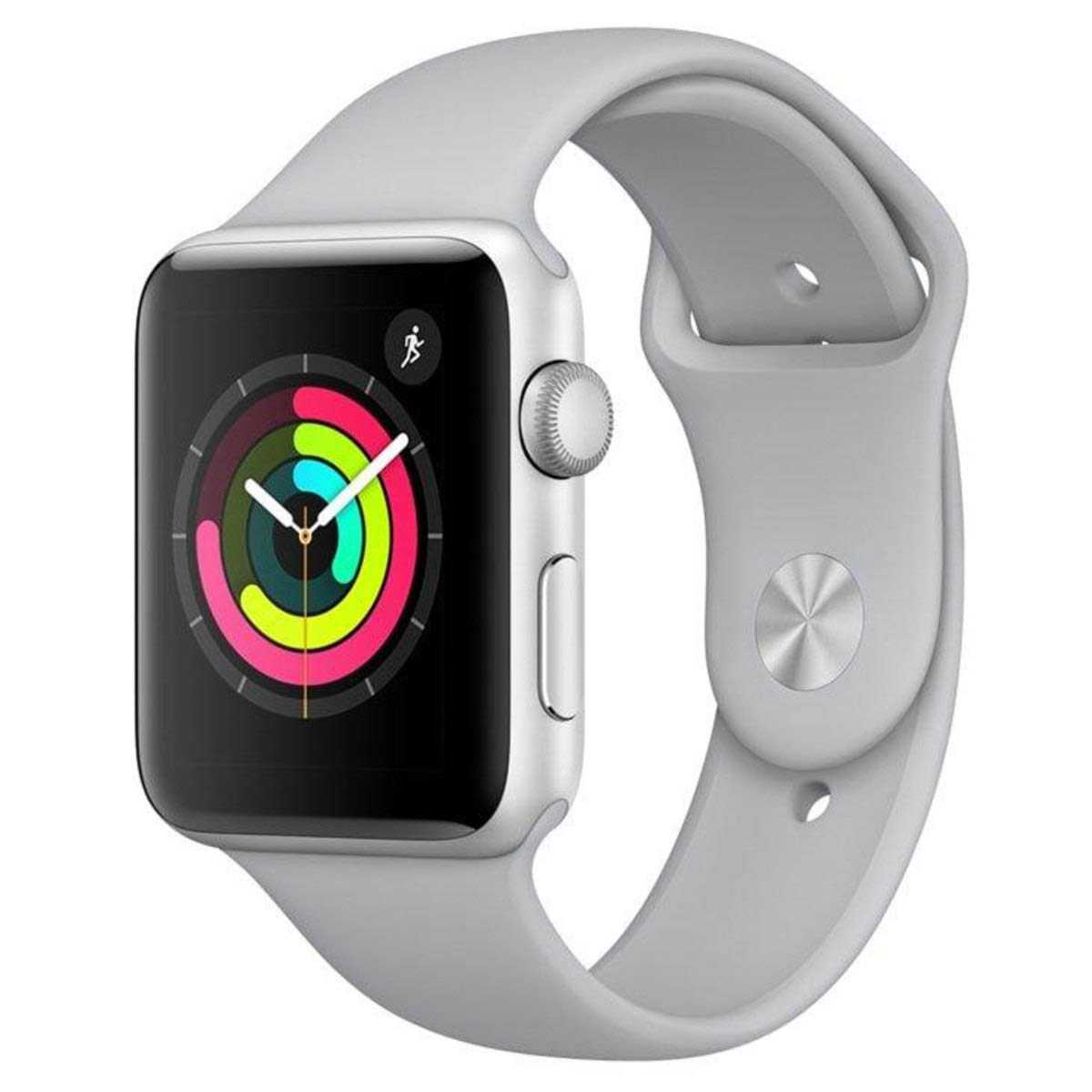Apple Watch Series 3, GPS, 42 mm, Alumínio Prata, Pulseira Esportiva Névoa (MTF22BZ/A)
