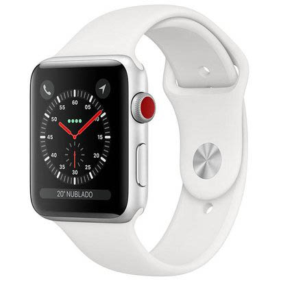 Apple Watch Series 3, Cellular + GPS, 38 mm, Alumínio Prata, Pulseira Esportiva Branca (MTGN2BZ/A)