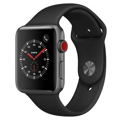 Apple Watch Series 3, Cellular + GPS, 42 mm, Alumínio Cinza Espacial, Pulseira Esportiva Preto (MTH22BZ/A)