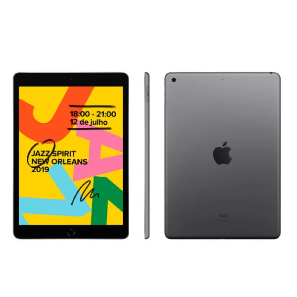 iPad 7ª Geração Apple Cinza Espacial com Tela 10,2, Wi-Fi, iPadOS, Processador A10 Fusion e 32GB (MW742BZ/A)