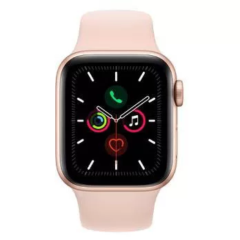 Apple Watch Series 5 GPS, 40 mm, Alumínio Dourado, Pulseira Esportiva Areia Rosa e Fecho Clássico (MWV72BZ/A)