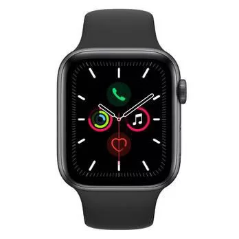Apple Watch Series 5 GPS, 44 mm, Alumínio Cinza Espacial, Pulseira Esportiva Preto e Fecho Clássico (MWVF2BZ/A)
