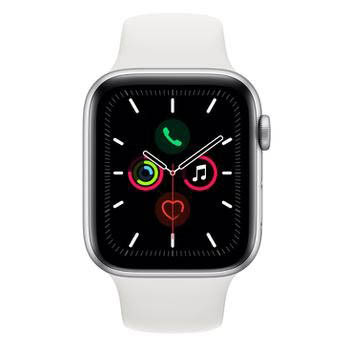 Apple Watch Series 5 Cellular + GPS, 44 mm, Alumínio Prata, Pulseira Esportiva Branco e Fecho Clássico (MWWC2BZ/A)