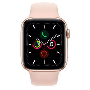 Apple Watch Series 5 Cellular + GPS, 44 mm, Alumínio Dourado, Pulseira Esportiva Areia Rosa e Fecho Clássico (MWWD2BZ/A)