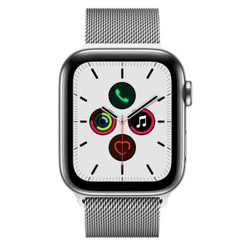 Apple Watch Series 5 Cellular + GPS, 44 mm, Aço Inoxidável Prata, Pulseira de Aço Inoxidável Prata e Fecho Magnético (MWWG2BZ/A)