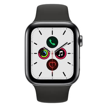 Apple Watch Series 5 Cellular + GPS, 44 mm, Aço Inoxidável Cinza Espacial, Pulseira Esportiva Preto e Fecho Clássico (MWWK2BZ/A)