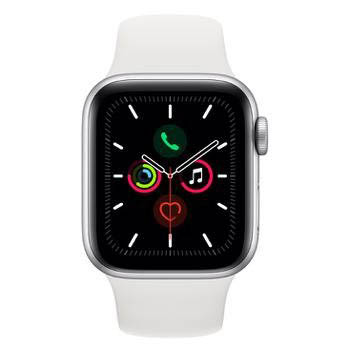 Apple Watch Series 5 Cellular + GPS, 40 mm, Alumínio Prata, Pulseira Esportiva Branca e Fecho Clássico (MWX12BZ/A)