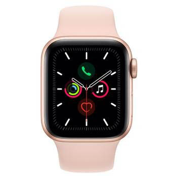 Apple Watch Series 5 Cellular + GPS, 40 mm, Alumínio Dourado, Pulseira Esportiva Areia Rosa e Fecho Clássico (MWX22BZ/A)