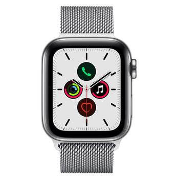 Apple Watch Series 5 Cellular + GPS, 40 mm, Aço Inoxidável Prata, Pulseira de Aço Inoxidável Prata e Fecho Magnético (MWX52BZ/A)