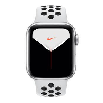 Apple Watch Nike+ Series 5 Cellular + GPS, 40 mm, Alumínio Prata, Esportiva Nike Preto / Cinza e Fecho Clássico (MX3C2BZ/A)