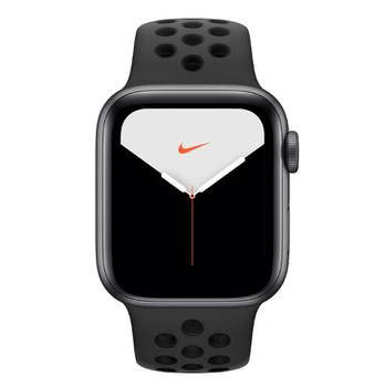 Apple Watch Nike+ Series 5 GPS, 40 mm, Alumínio Cinza Espacial, Esportiva Nike Preto / Cinza-carvão e Fecho Clássico (MX3T2BZ/A)