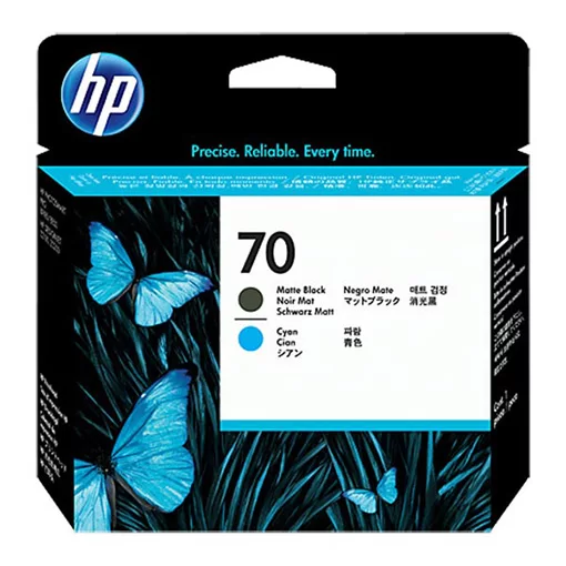 HP 70 MATTE BLACK AND CYAN PRINTHEAD PLUK (C9404A)