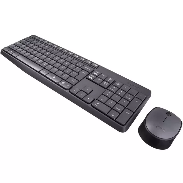 COMBO TECLADO E MOUSE SEM FIO LOGITECH MK235 CINZA (920-007903)