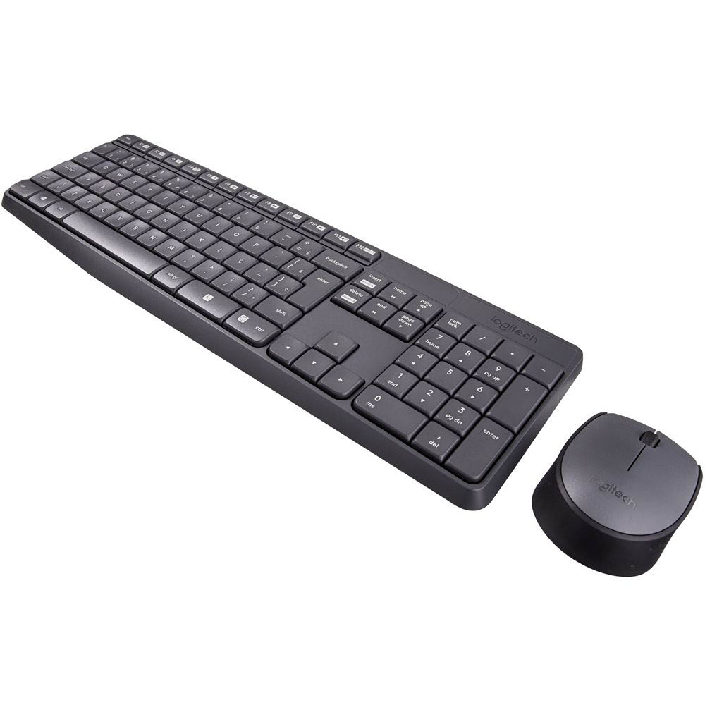 COMBO TECLADO E MOUSE SEM FIO LOGITECH MK235 CINZA (920-007903)