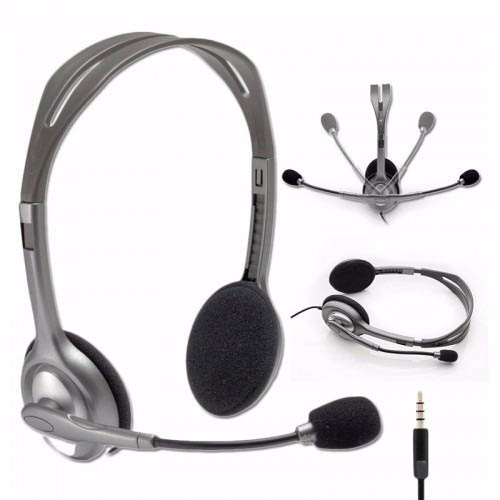 HEADSET LOGITECH S H111 P3 - CINZA (981-000612)