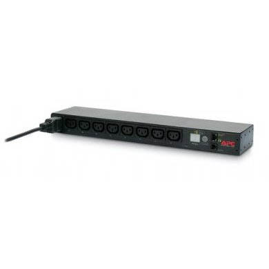 PDU COM COMUTADOR HORIZONTAL 1U 220V 16A ENT IEC C20 SAI 8 C13 (AP7921B)