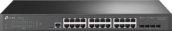 SWITCH TP-LINK GERENCIAVEL L2+ 24 P GIGABIT + 4SLOTS SFP JETSTREAM